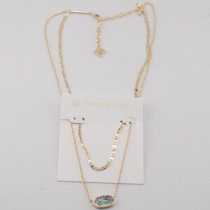 Kendra Scott Double Layer H Chain Abalone Necklace
